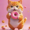 Cat Eating Donut Diamond Painting