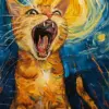Cat Screaming Art Diamond Painting