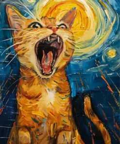 Cat Screaming Art Diamond Painting