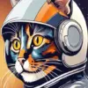 Cat With A Space Helmet Diamond Painting