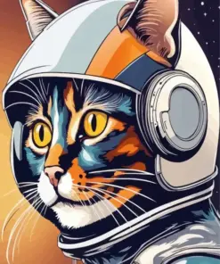 Cat With A Space Helmet Diamond Painting