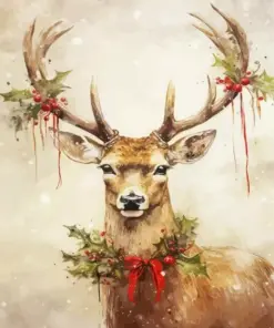 Christmas Deer Art Diamond Painting