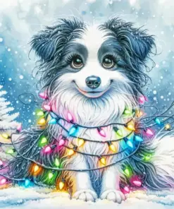 Christmas Dog Art Diamond Painting