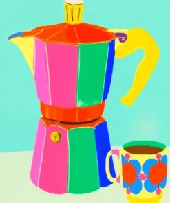 Colorful Coffee Pot Diamond Painting