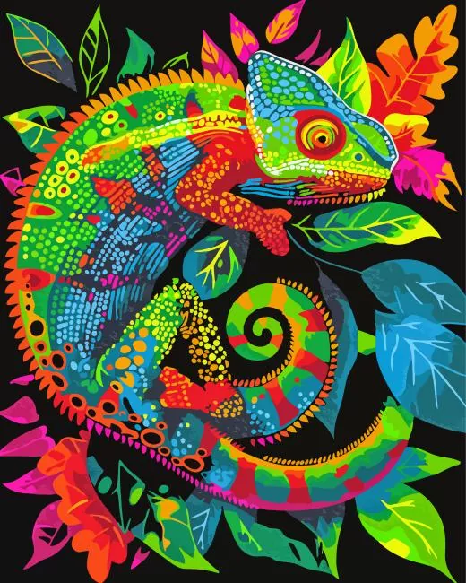 Colorful chameleon Diamond Dotz Colorful Chameleon Diamond Painting