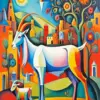 Colorful Goats Cubism Diamond Painting