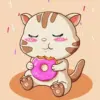 Cute Cat Eating A Donut Diamond Painting