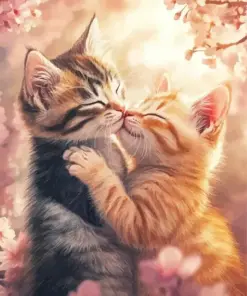 Cute Cats Kissing Diamond Painting