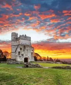 Donnington Castle At Sunrise Diamond Painting