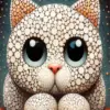 Dotted Cat With Big Eyes Diamond Painting