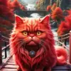 Fluffy Red Cat Diamond Painting
