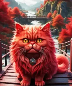 Fluffy Red Cat Diamond Painting