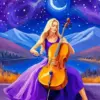 Girl Playing Cello Diamond Painting