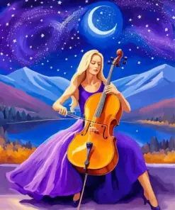 Girl Playing Cello Diamond Painting