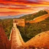 Great Wall Of China At Sunset Diamond Painting