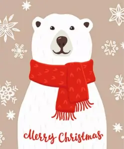 Illustration Christmas Bear Diamond Painting