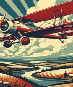 Illustration Classic Airplane Diamond Painting
