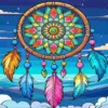 Illustration Colorful Dream Catcher Diamond Painting