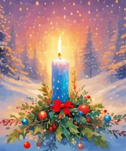 Merry Christmas Candle Diamond Painting