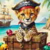 Pirate Baby Cheetah Diamond Painting