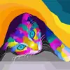 Pop Art Cat Under Blanket Diamond Painting