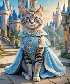Princess Cat Wearing Tiara Diamond Painting