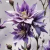 Purple Columbine Flowers Diamond Painting