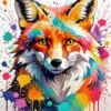 Splash Colorful Fox Diamond Painting