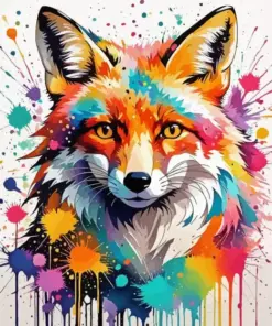 Splash Colorful Fox Diamond Painting
