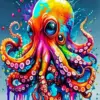 Splatter Colorful Octopus Diamond Painting