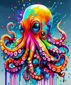 Splatter Colorful Octopus Diamond Painting