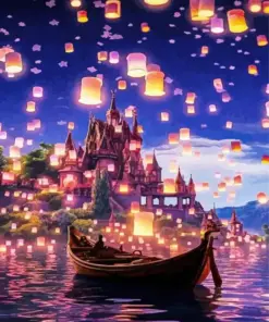 Tangled Castle Lanterns Diamond Painting
