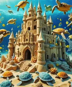 Turtle Castle Under The Sea Diamond Painting