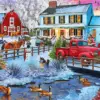 Winter Christmas Farm Diamond Painting