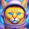 Yellow Cat Astronaut Diamond Painting