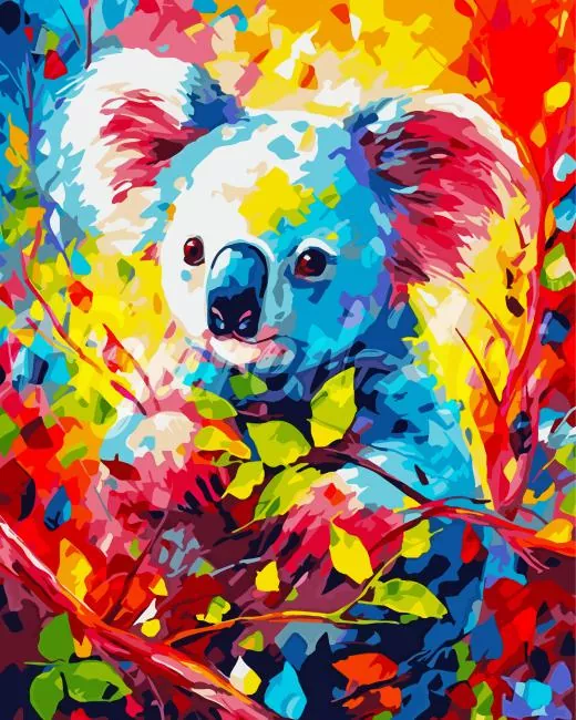 abstract colorful koala Diamond Paints Abstract Colorful Koala Diamond Painting