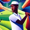 Abstract Golfer Man Diamond Painting