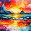 Abstract Sea Sunset Diamond Painting