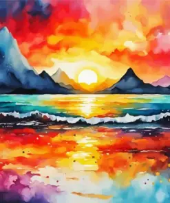 Abstract Sea Sunset Diamond Painting