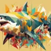 Abstract Shark Art Diamond Painting