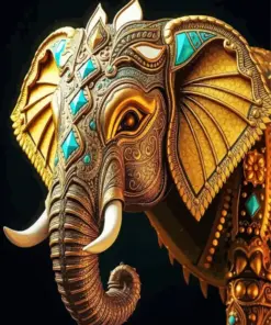 Aesthetic Gold Elephant Art Diamond Painting