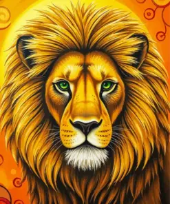 Aesthetic Golden Lion Art Diamond Painting