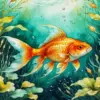 Aesthetic Goldfish Art Diamond Painting