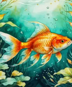 Aesthetic Goldfish Art Diamond Painting