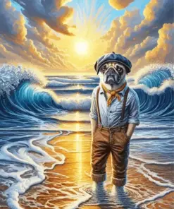 Aesthetic Sad Pug Diamond Painting