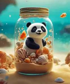 Aesthetic Sand Panda Art Diamond Painting