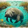 Aesthetic Sea Cow Art Diamond Painting
