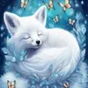 Aesthetic Sleeping White Fox Art Diamond Painting