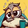 Aesthetic Sleepy Owl Cartoon Diamond Painting