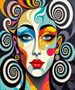 Aesthetic Spiral Face Art Diamond Painting